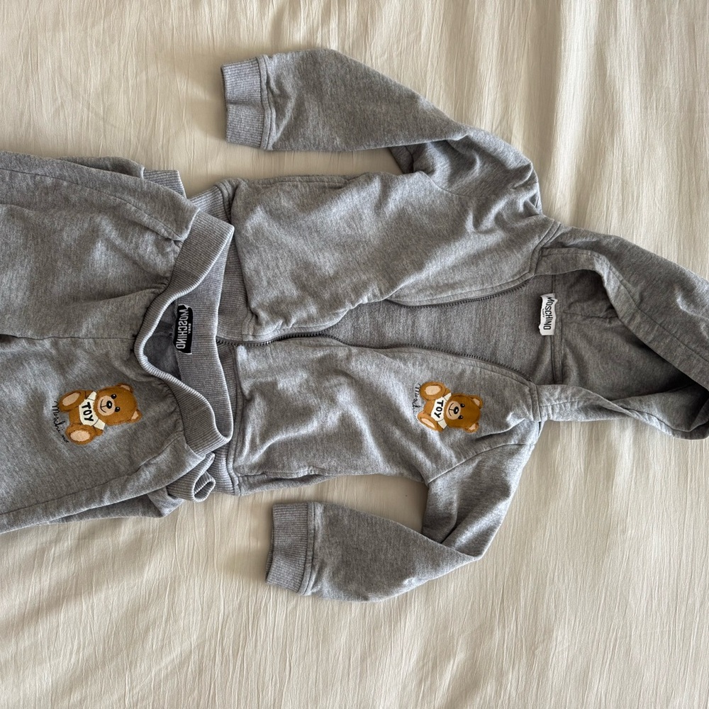 Moschino Gray Teddy Bear Tracksuit